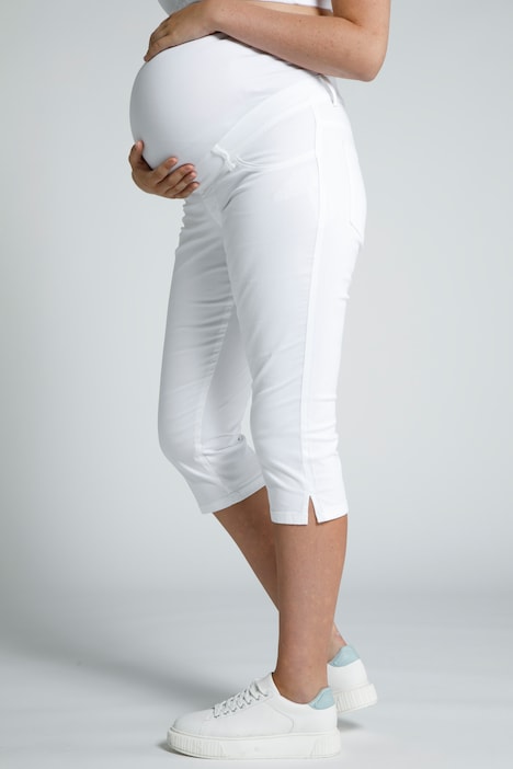 Bellieva-Capri Jeans, Umstandshose, Elastikbund, Biobaumwolle, GOTS