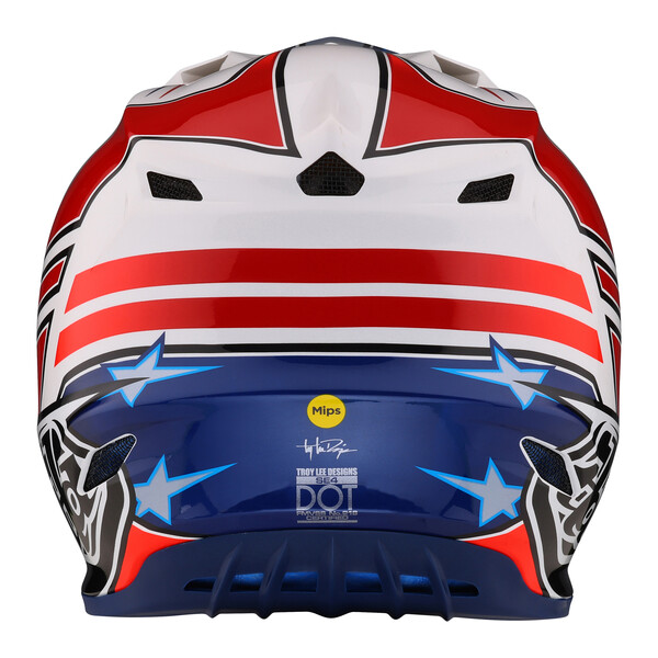 Troy Lee Designs - Casque SE4 Polyacrylite Flagstaff Blanc / Rouge / Bleu