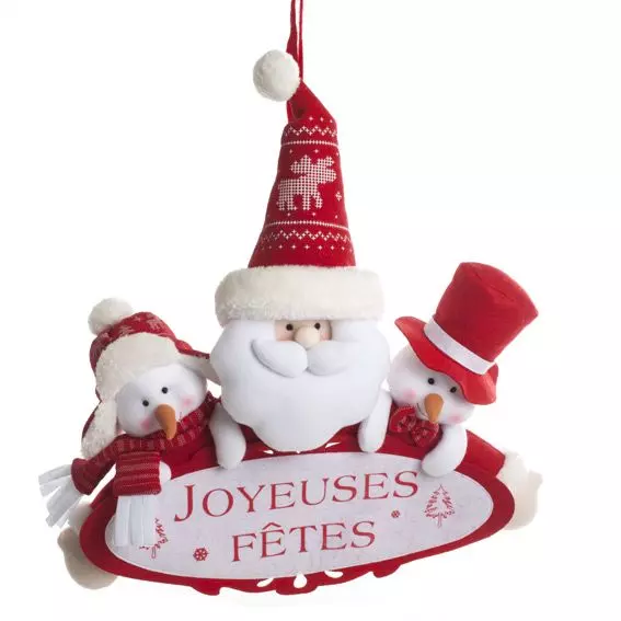 Suspension de fête (H15 cm) Santa Rouge