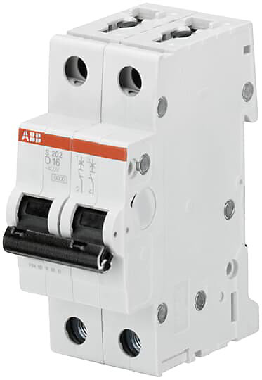 Disjoncteur bipolaire courbe D 16A ABB