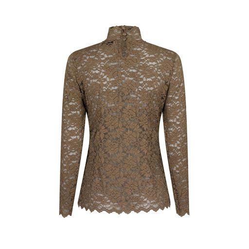 Neo Noir Liza Laceflower Bluse, Dark Taupe, 34