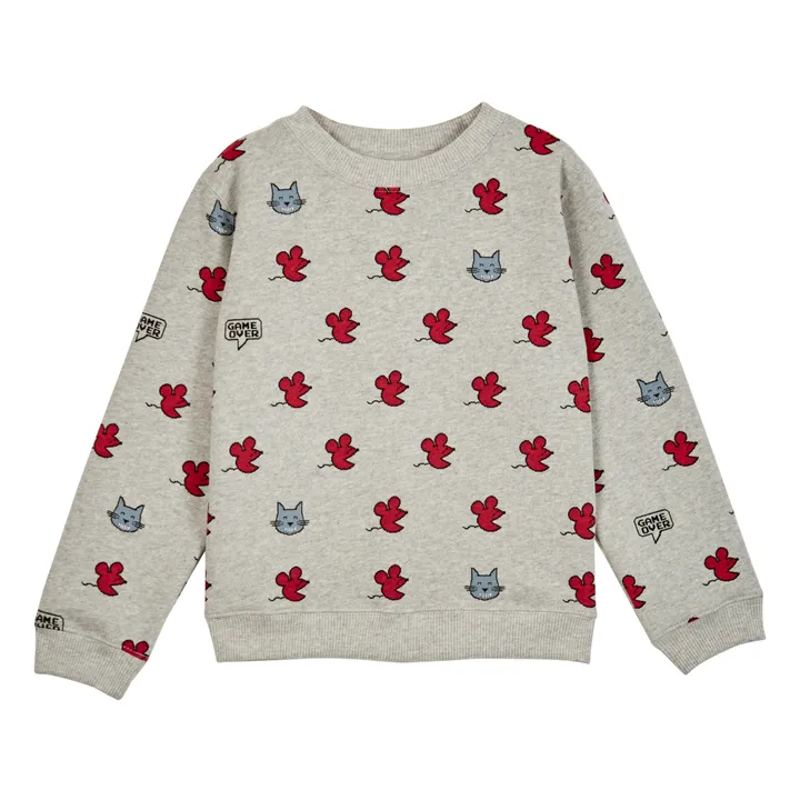 Emile et Ida Sweat Velours Coton Bio Souris | Gris