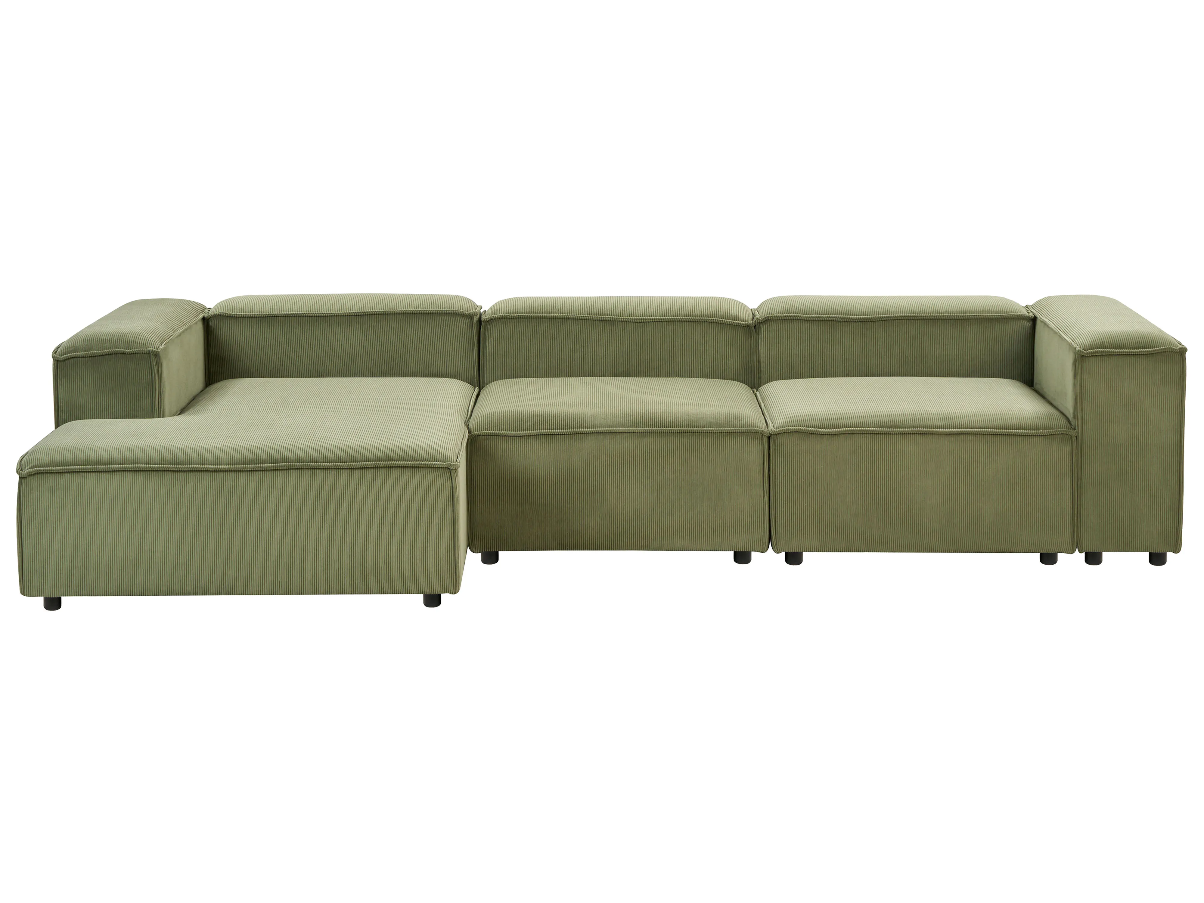 Modulaire hoekbank 4-zits ARDAL Corduroy Groen rechtszijdig