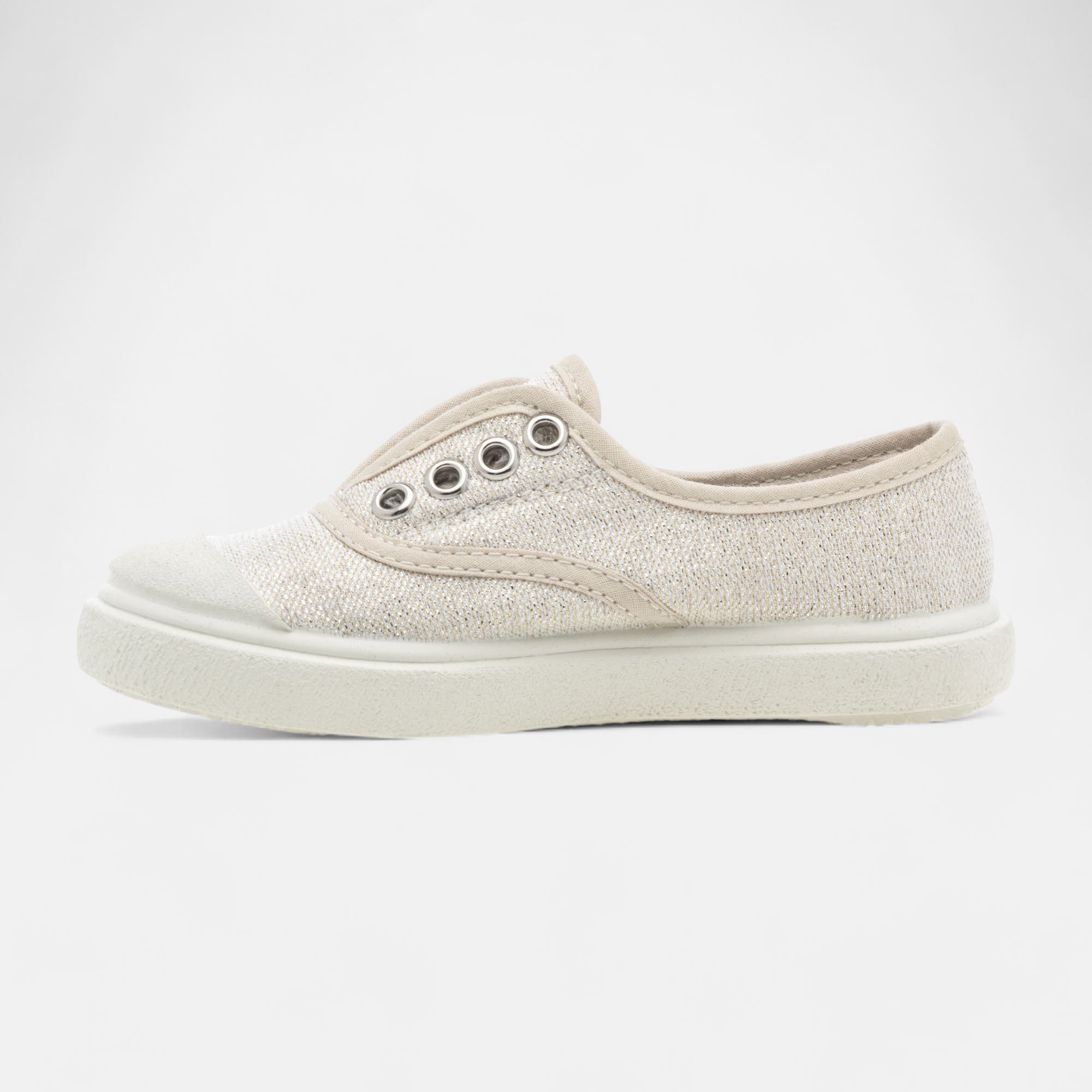 Baskets en toile Fille argent