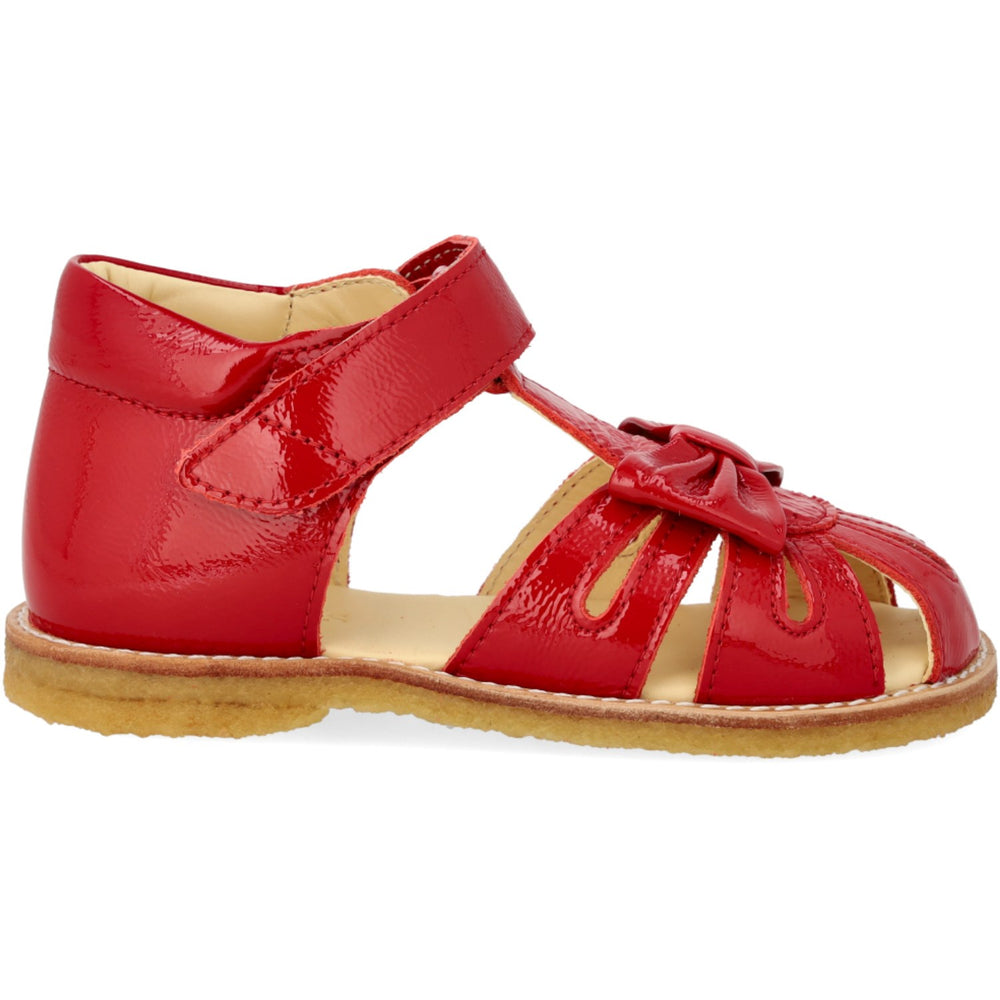 Køb Angulus Dark Red Begynder Sandal Med Sløjfe Og Velcro Lukning