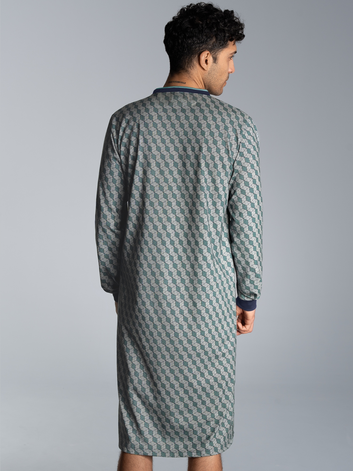 Nachthemd mit Allover-Print Navy