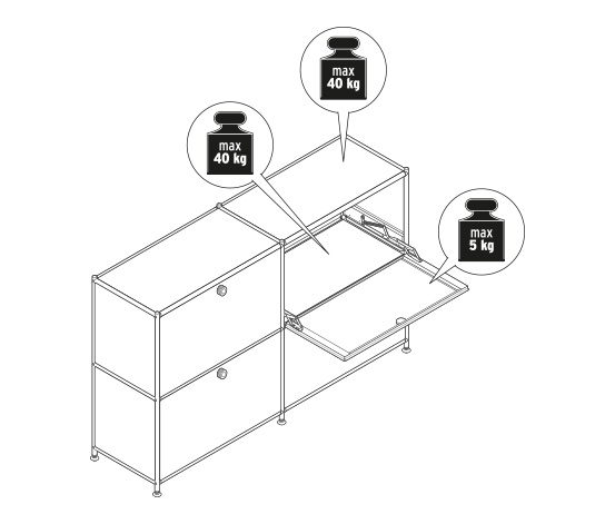 Sideboard Metall »CN3« mit 4 Klappen