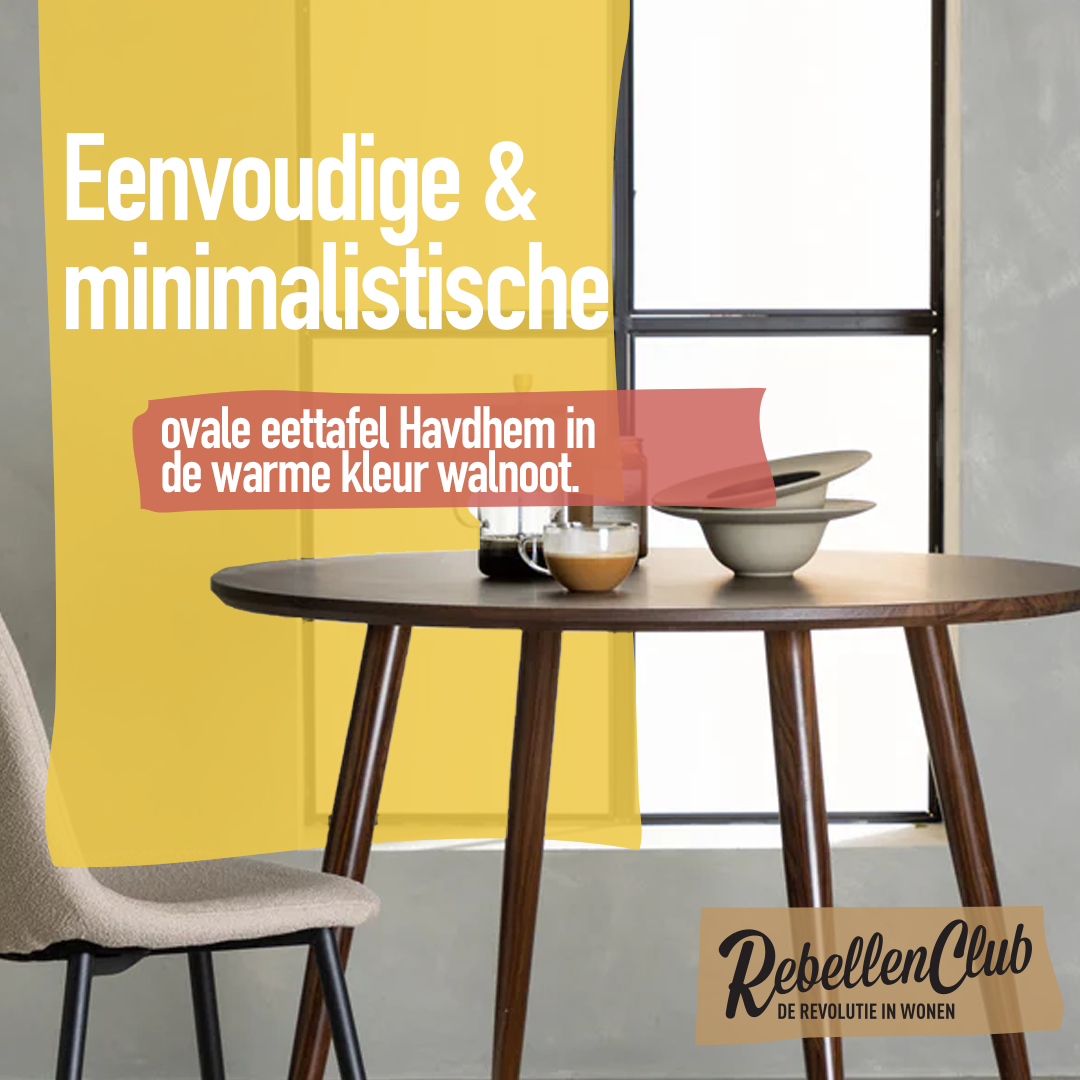Rebellenclub Havdhem Eetkamertafel - Ã¸100 cm - Walnoot