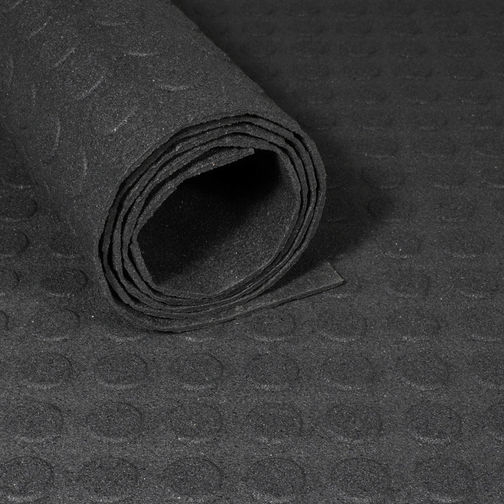 Tapis en caoutchouc recyclé en rouleau - pastillé 3 mm - largeur 120 cm