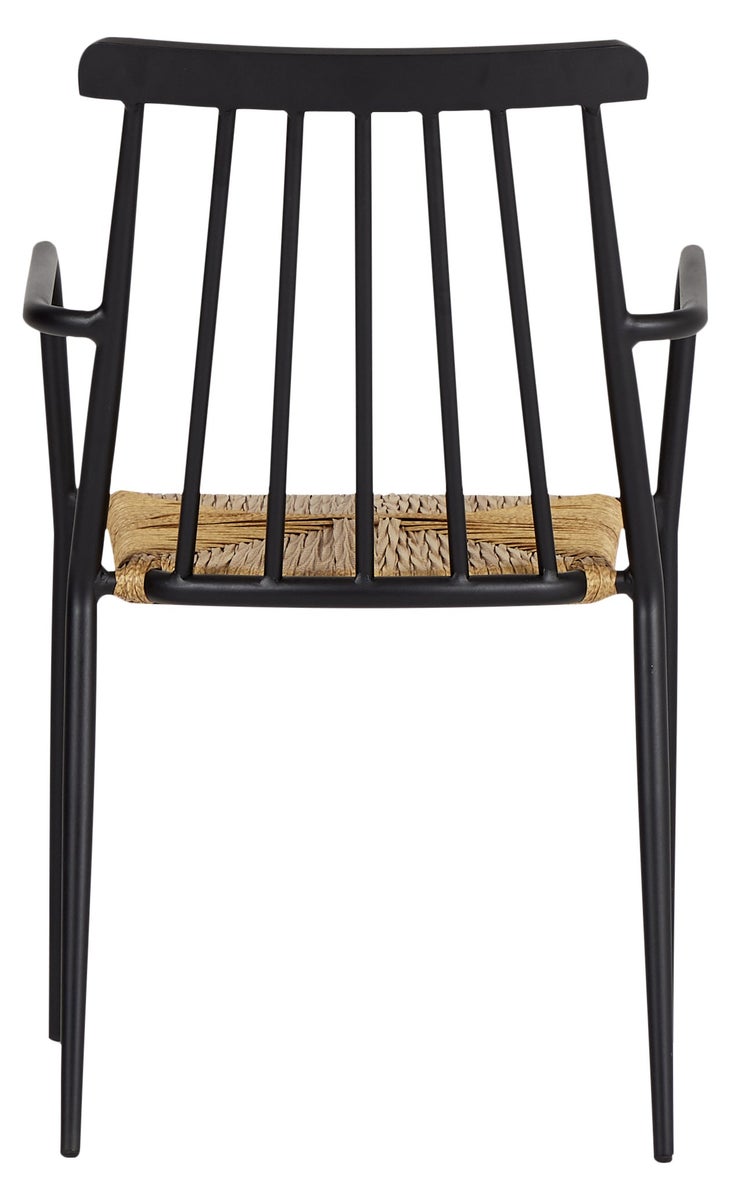 Evira stapelbare tuinstoel, zwart en naturel. 58 x 54 x 84 cm