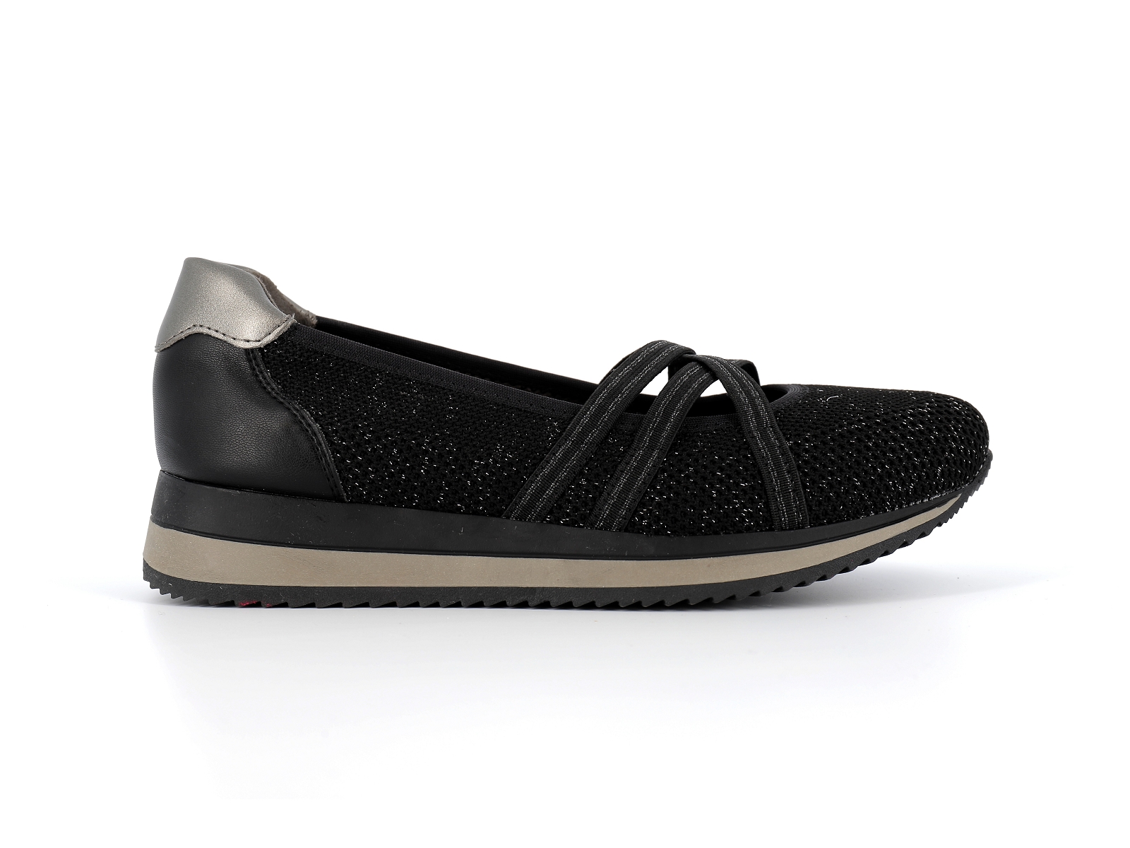Jana  shoes-22173 Matières combinées Noir Bronze