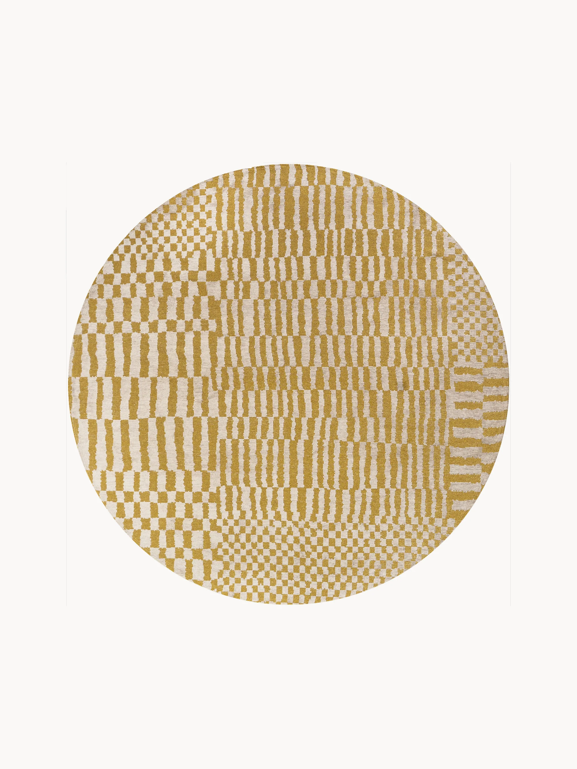 Rond jacquard in- & outdoor vloerkleed Berber, wasbaar