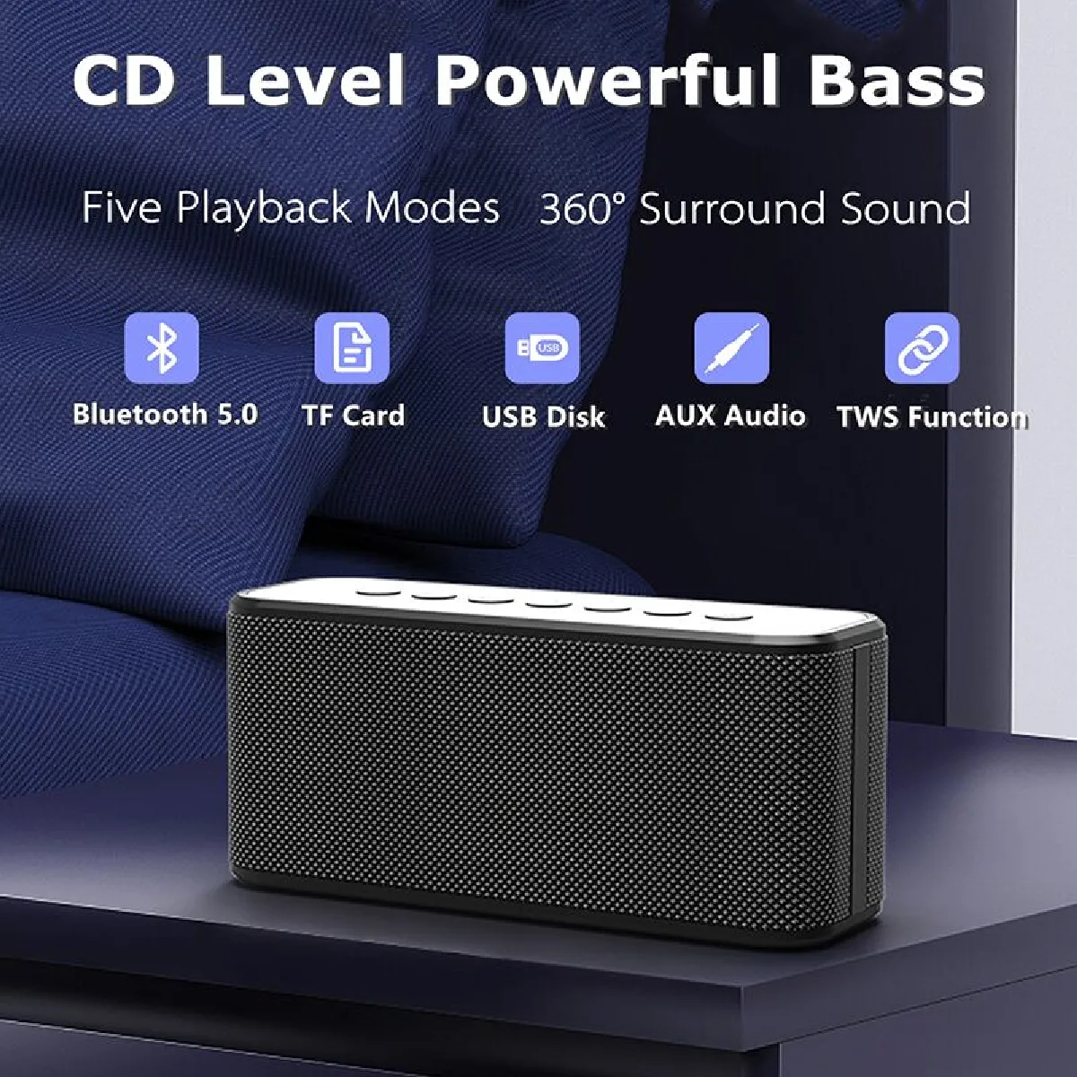 Universal Audiophile Subwoofer Bluetooth - Noir
