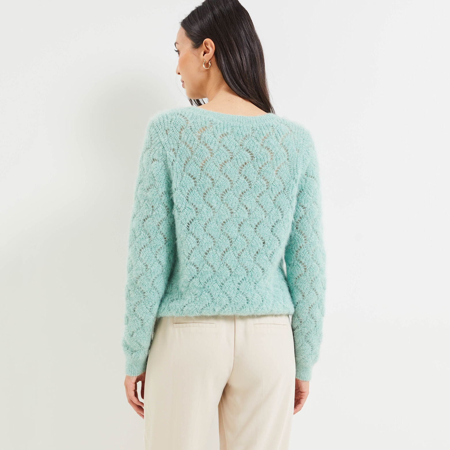 Pull maille ajourée femme