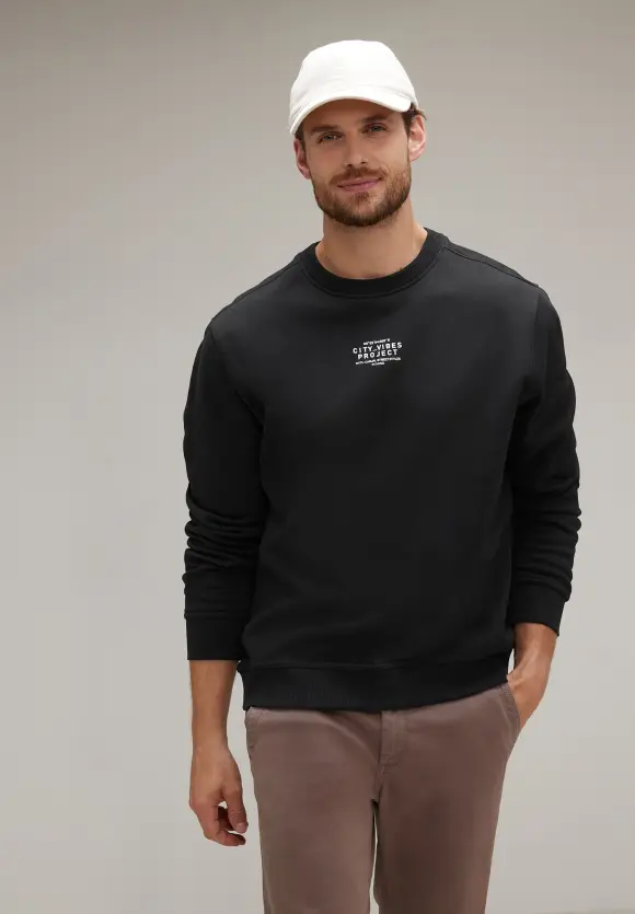Pullover mit Wording - Black
