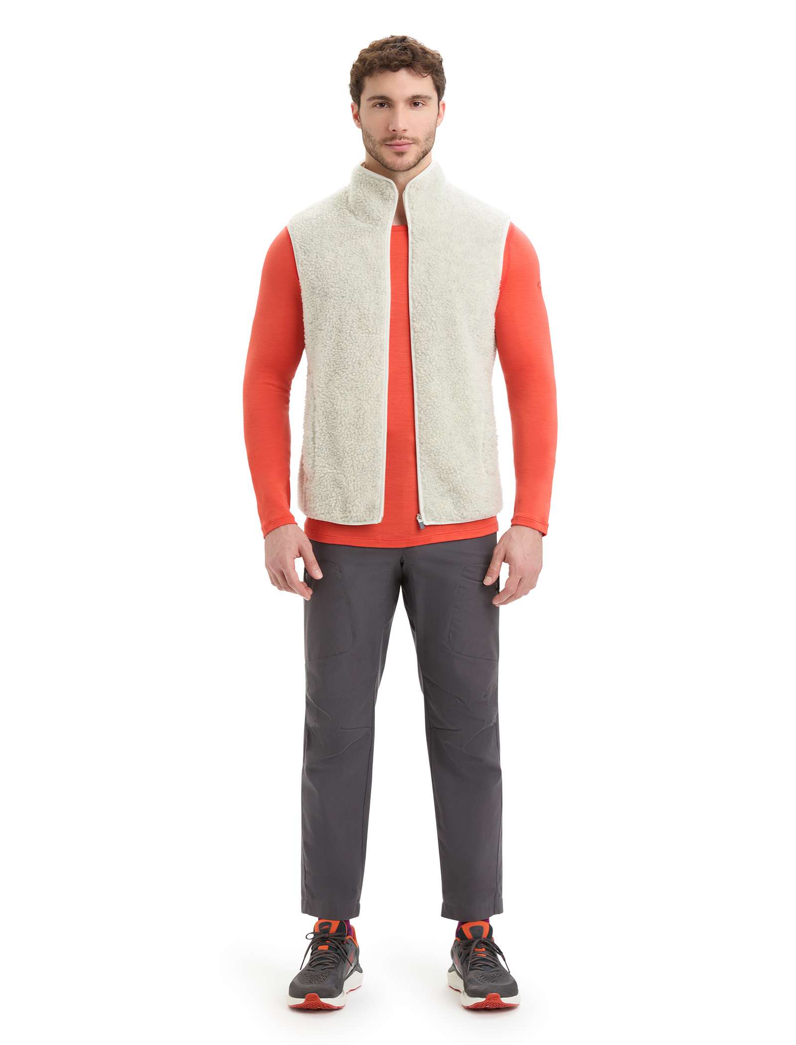 RealFleece Merino High Pile Vest Herre Ecru Heather/Snow