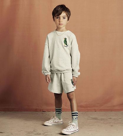 Mini Rodini Sweatshirt - Creme Meliert m. Vogel