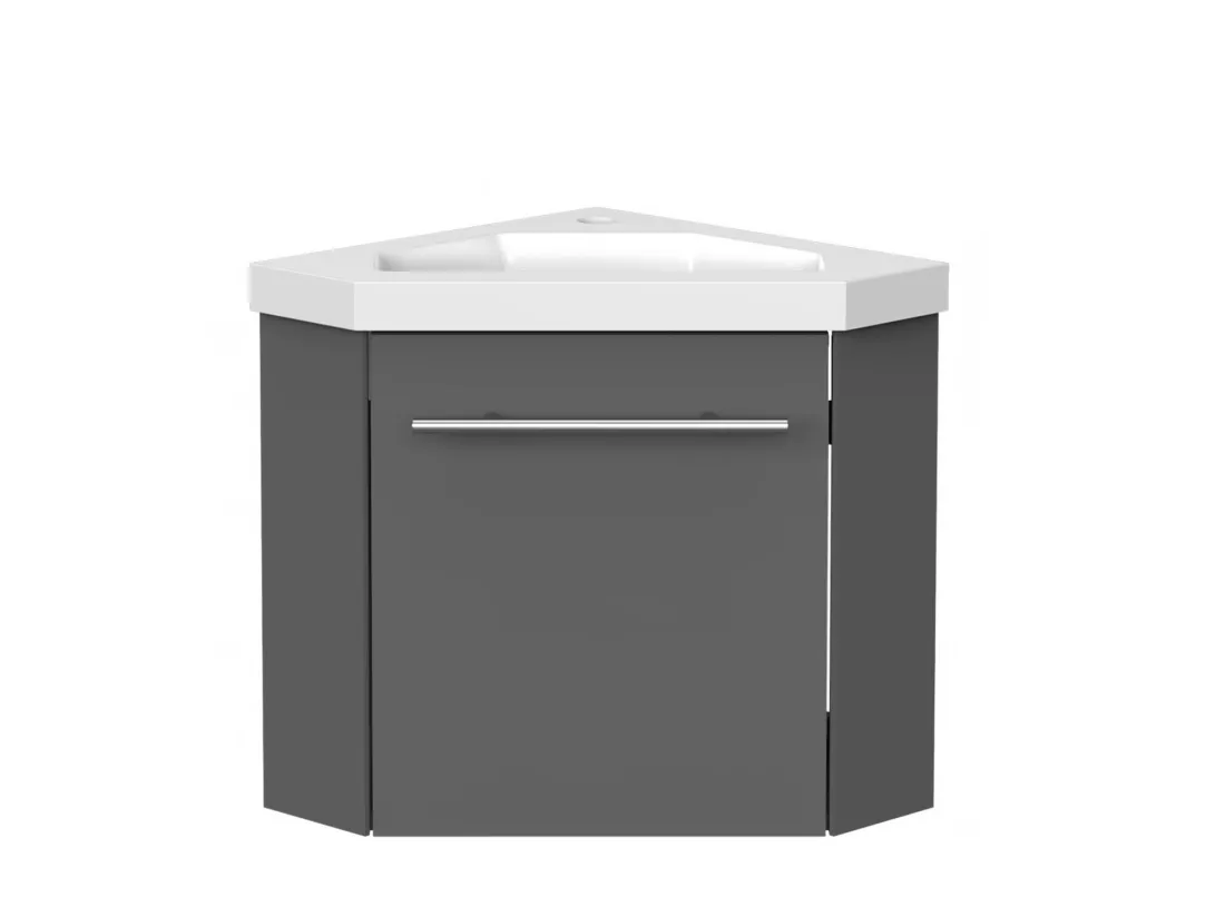 Meuble lave-mains l.39.5 x H.39.5 x P.42 Anthracite assemblé, Aica
