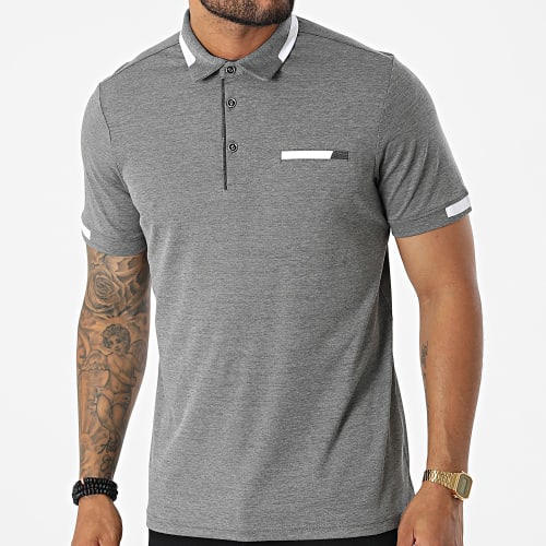 Polo Manches Courtes 572 Noir Chiné
