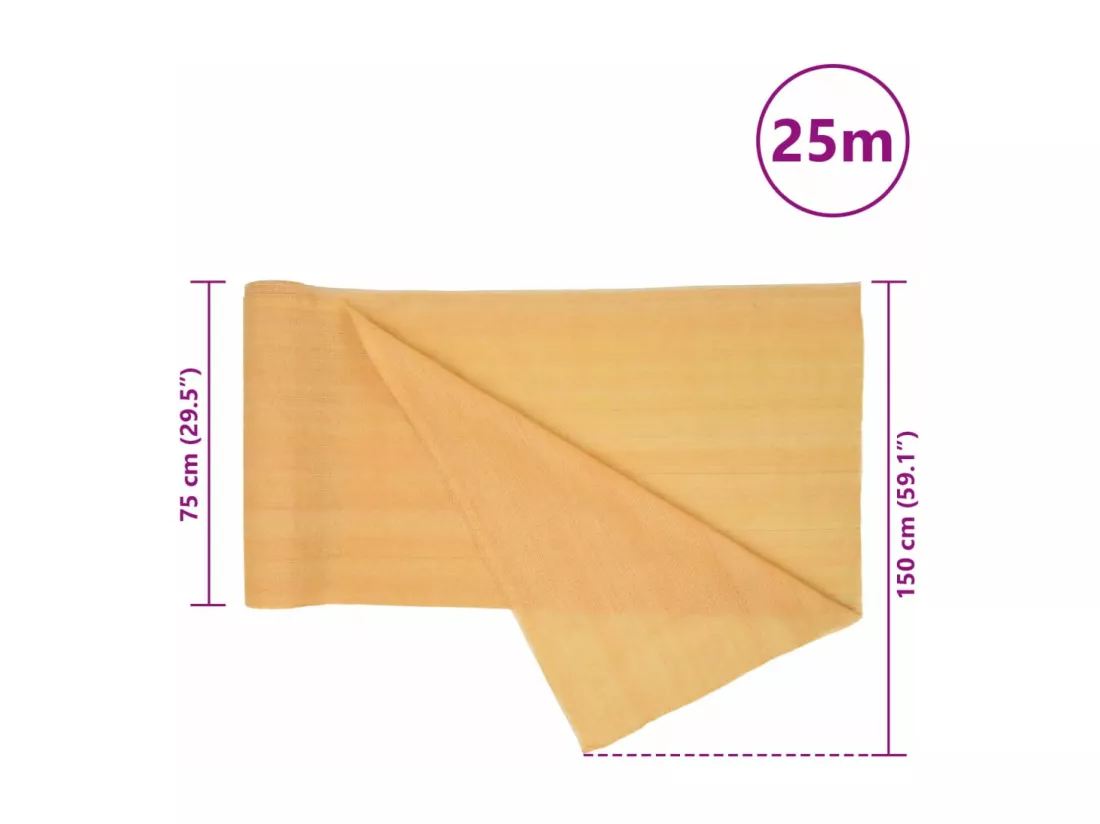 Filet brise-vue sable 1,5x25 m PEHD 150 g/m²