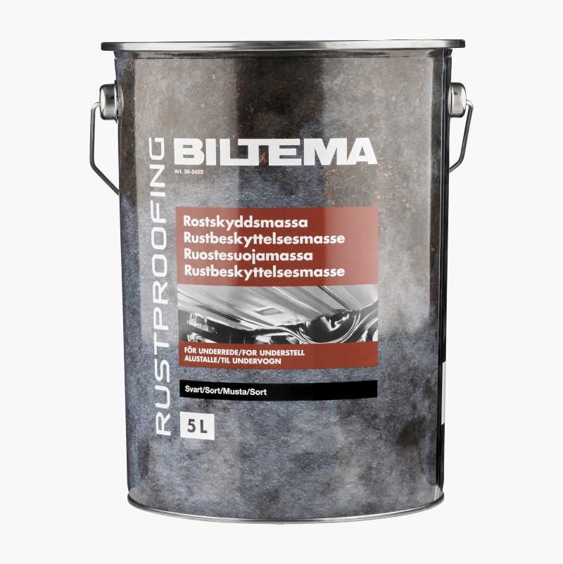Rustbeskyttelsesmasse for understell, sort, 5 kg