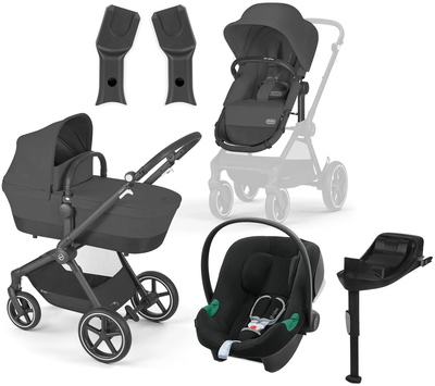 Cybex EOS Lux Duovogn inkl. Aton B2 & Base, Black/Moon Black