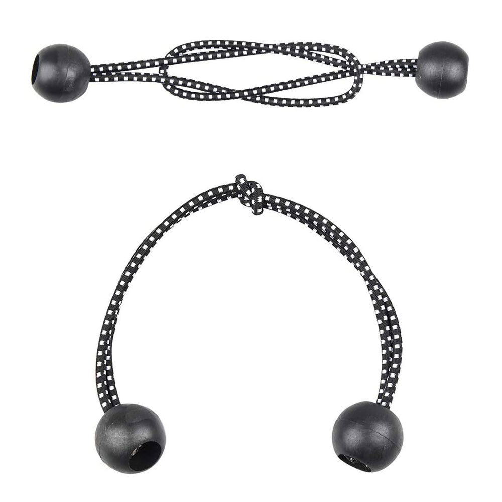 (10er Set) 135mm Elastische Outdoor Zelt Spanngurte Planen Spannseil mit Ball Befestigung - Schwarz