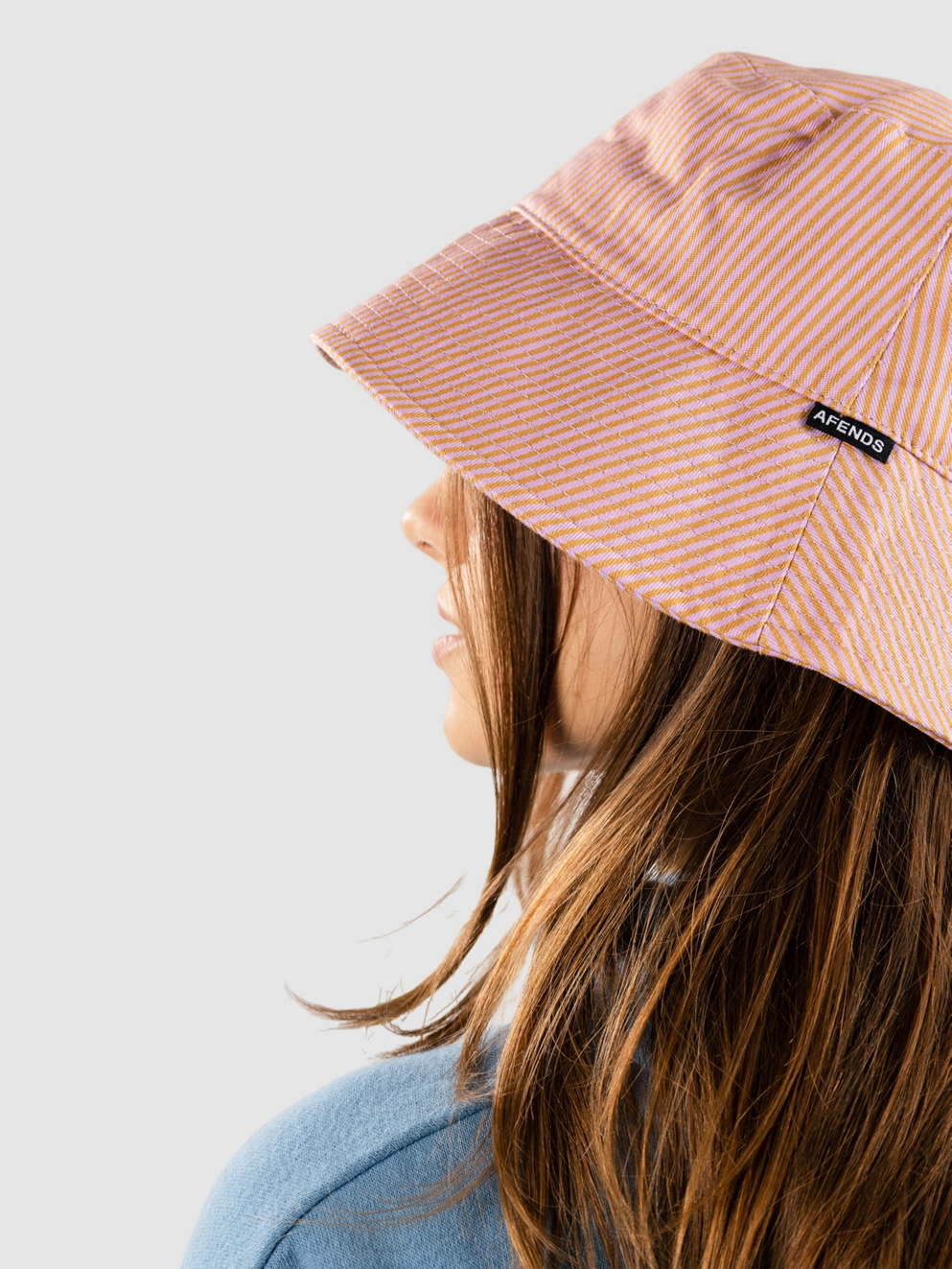 Afends Night Shade Recycled Bucket Hat mustard stripe