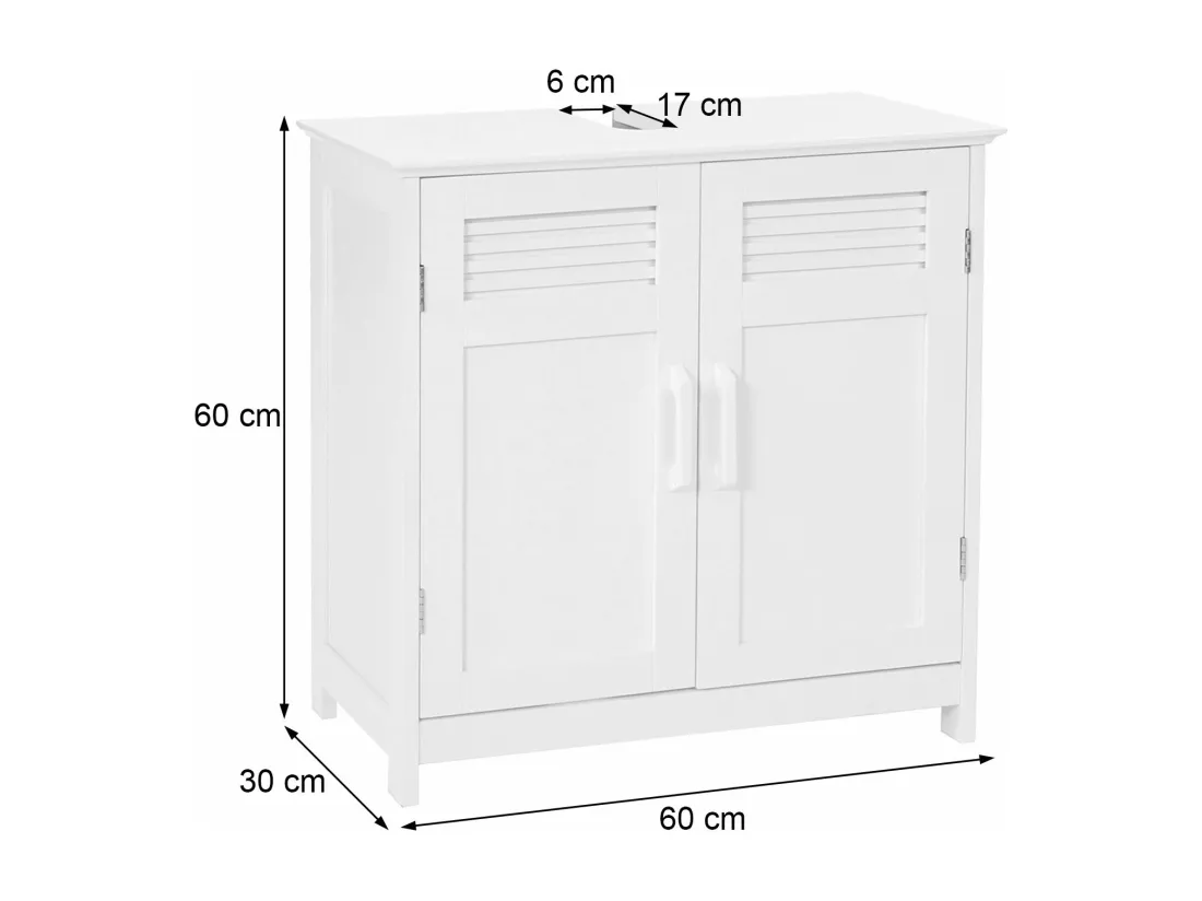 Meuble sous-lavabo MCW-A85, blanc