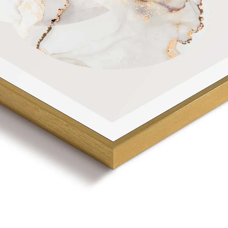 Set poster met lijst - Marble Gold