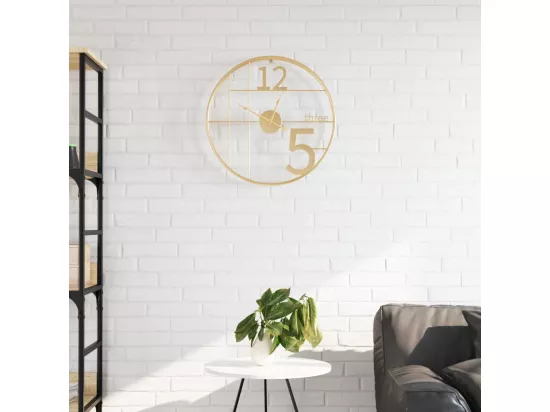 Horloge murale doré Ø50 cm fer