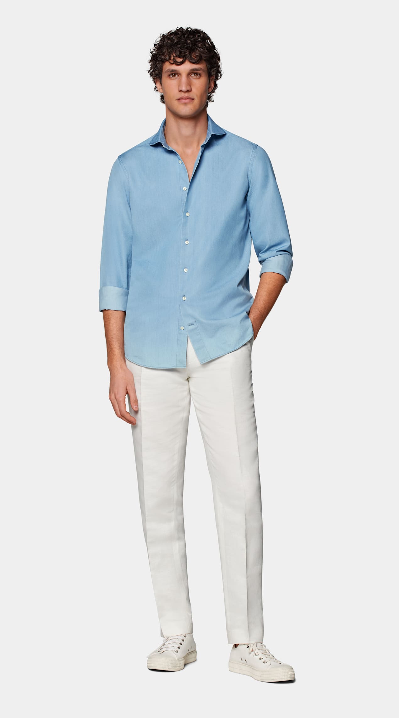 Chemise coupe ajustée bleu clair