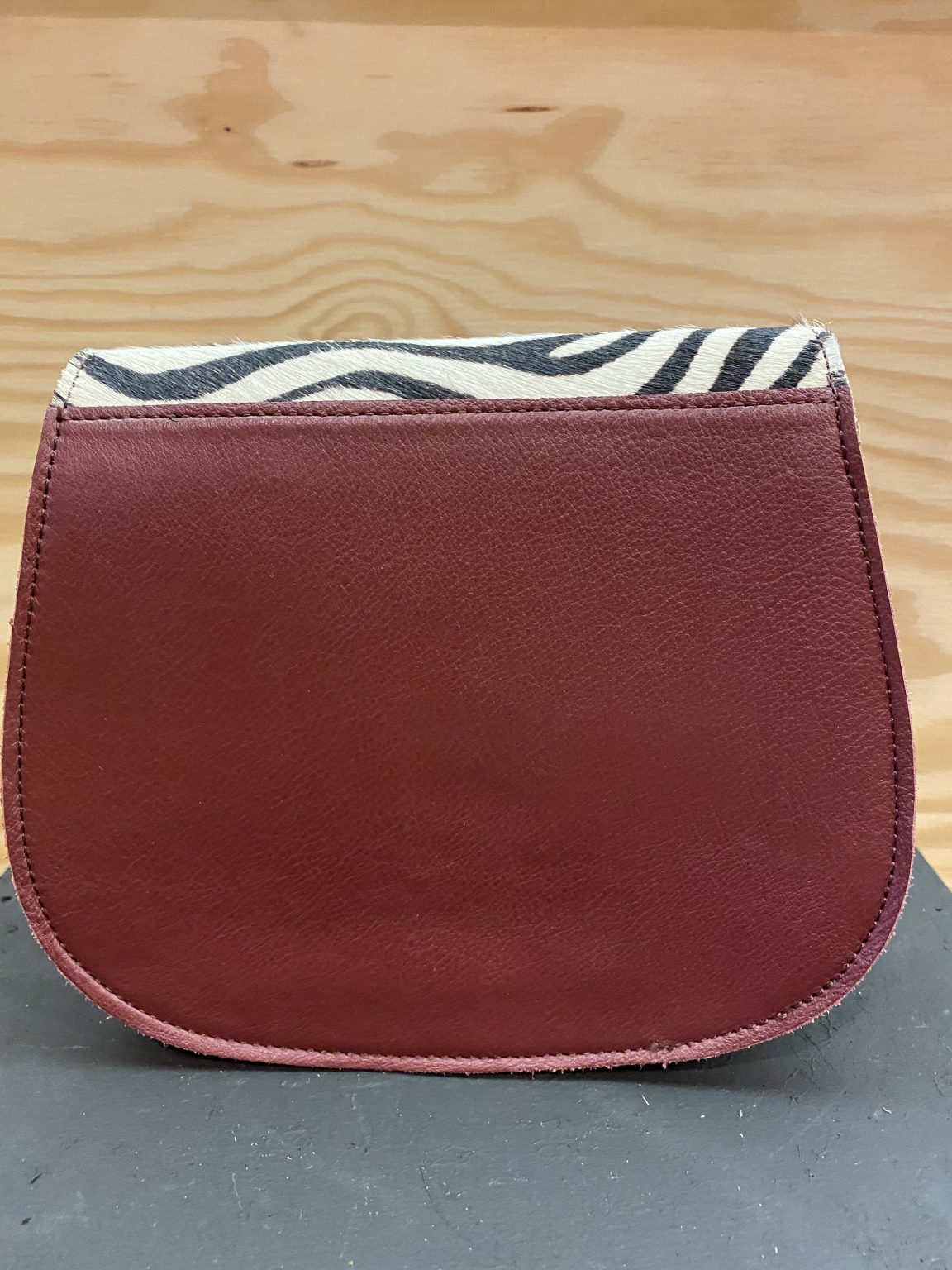 Unique Brand Leren Zadeltas Vacht Zebra