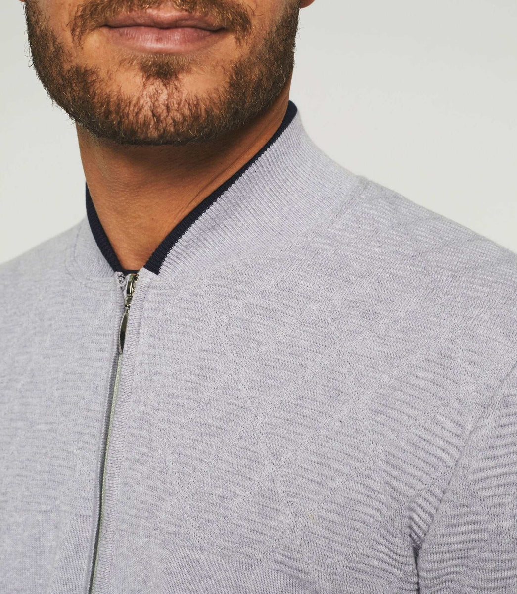 Gilet zippé gris chiné 
