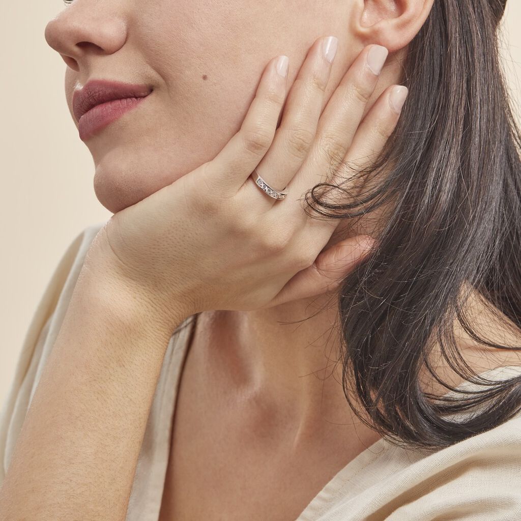 Alliance Céllia Argent Blanc Oxyde De Zirconium