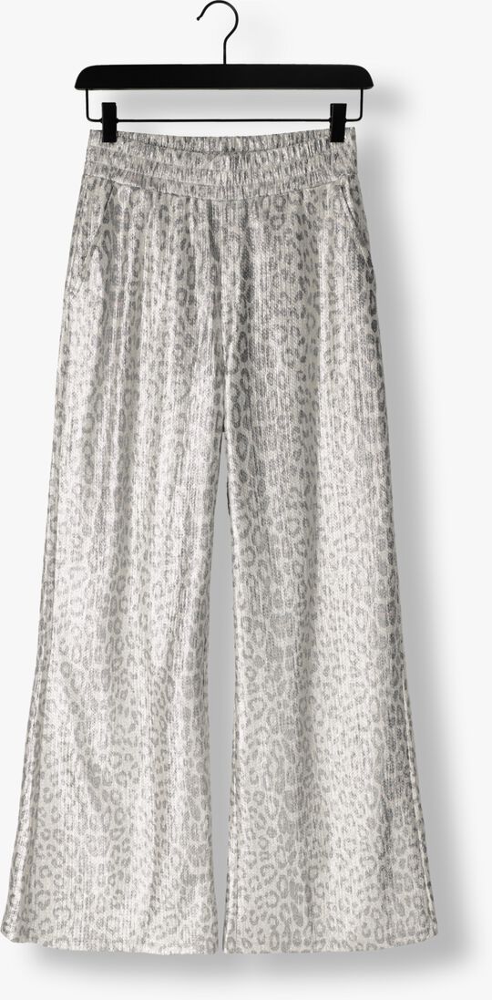 ALIX THE LABEL zilveren alix the label wijde broek ladies knitted leopard pants