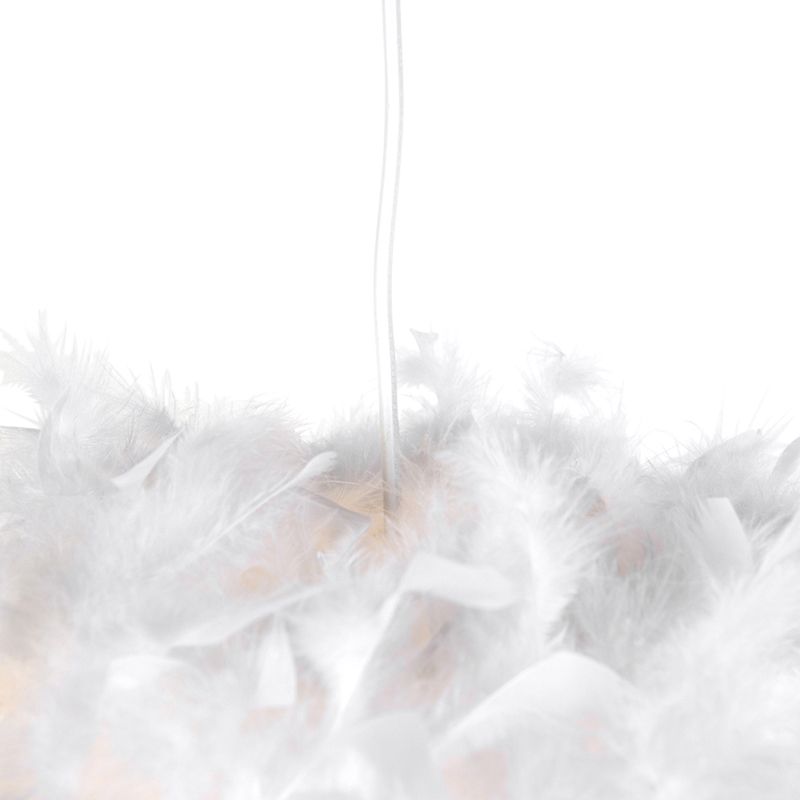 Landelijke hanglamp wit met veren - Feather