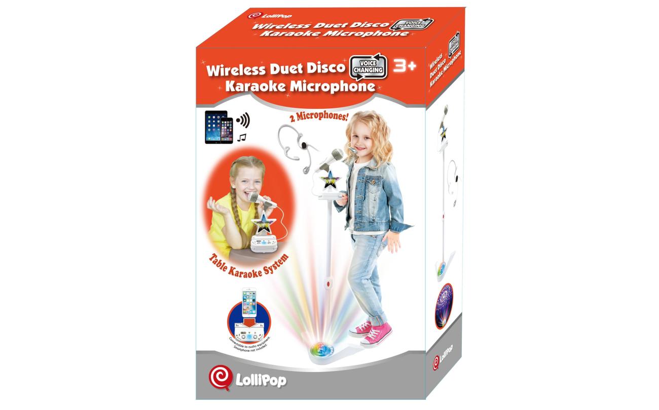 Disco karaoke set met 2 microfoons en discobal