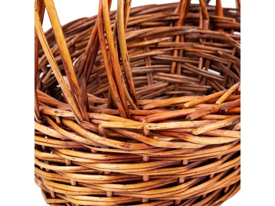 Ensemble de 3 paniers en osier avec poignées marron