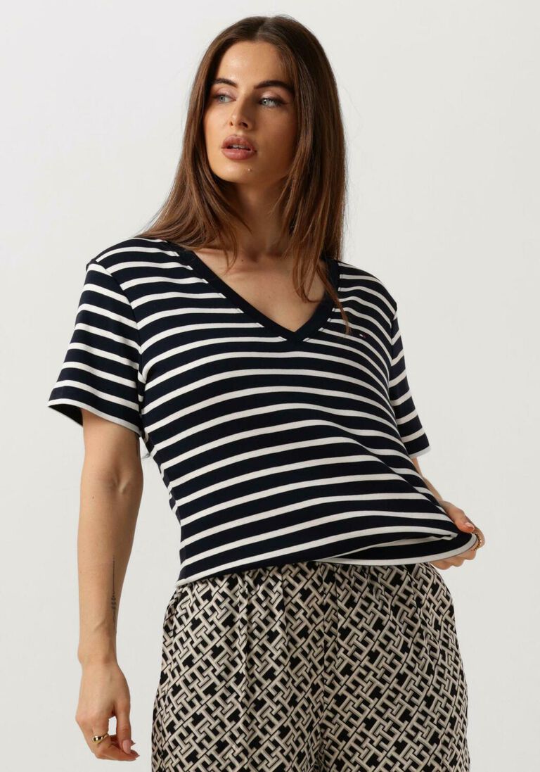 TOMMY HILFIGER donkerblauwe tommy hilfiger t-shirt new slim cody v-neck ss