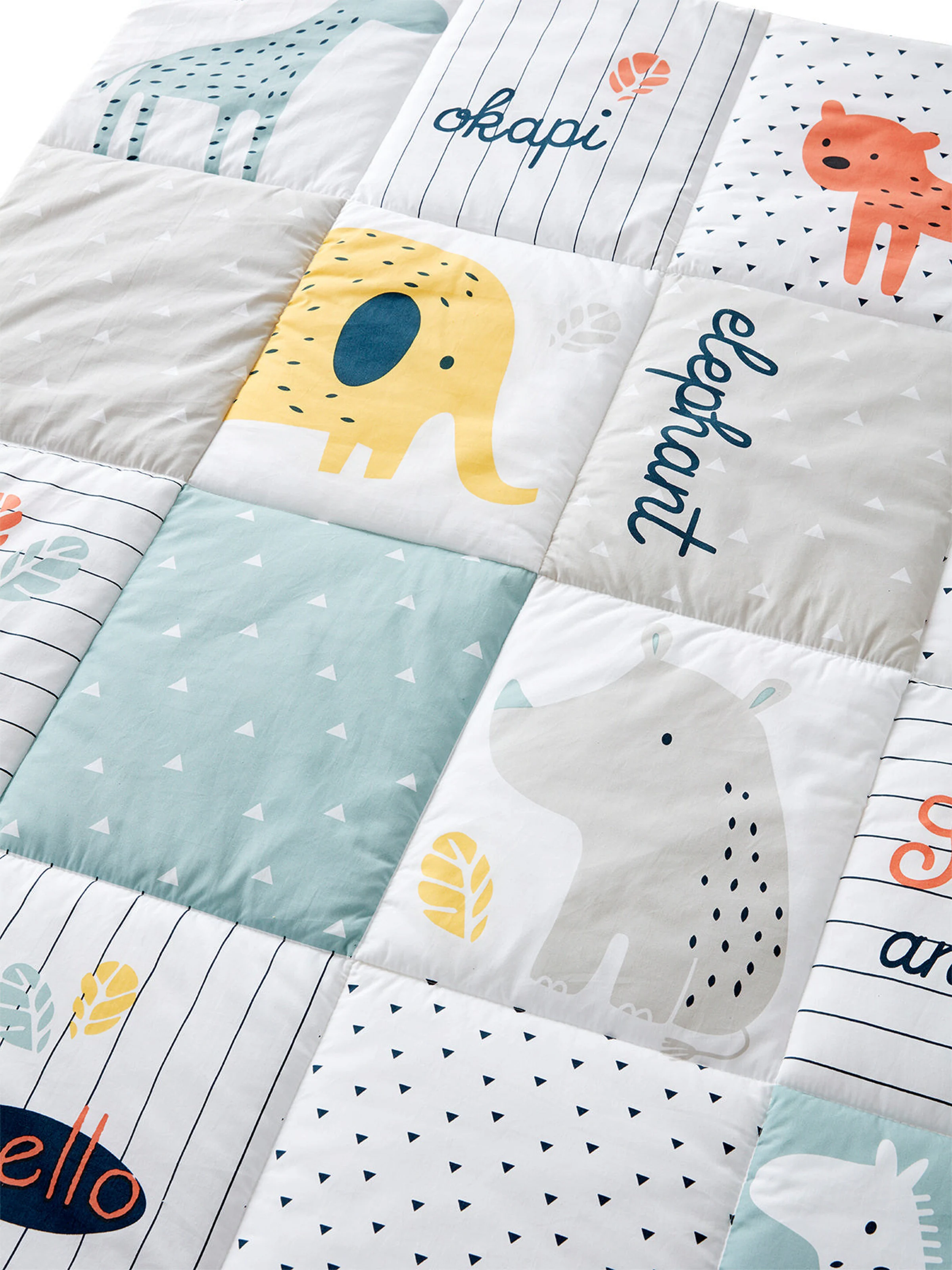Vertbaudet Baby Spieldecke JUNGLE BABY, Patchwork-Design mehrfarbig