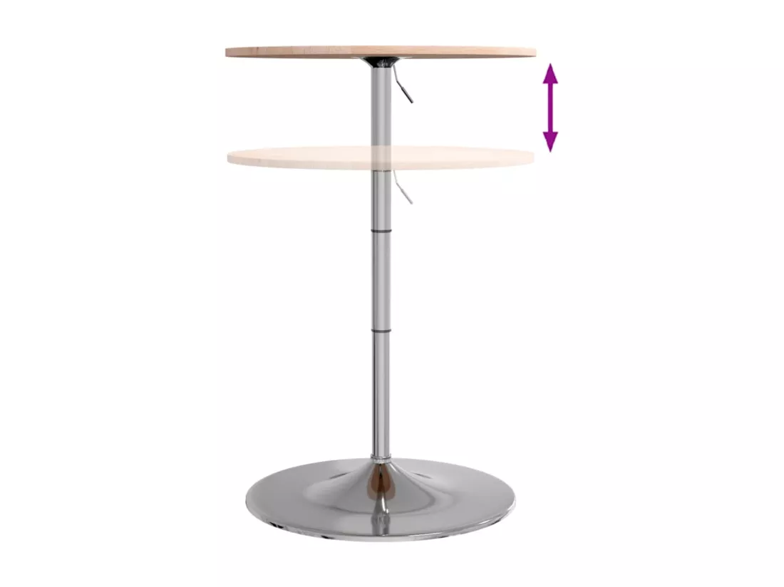 Table de bar Ø60x89,5 cm bois massif de chêne