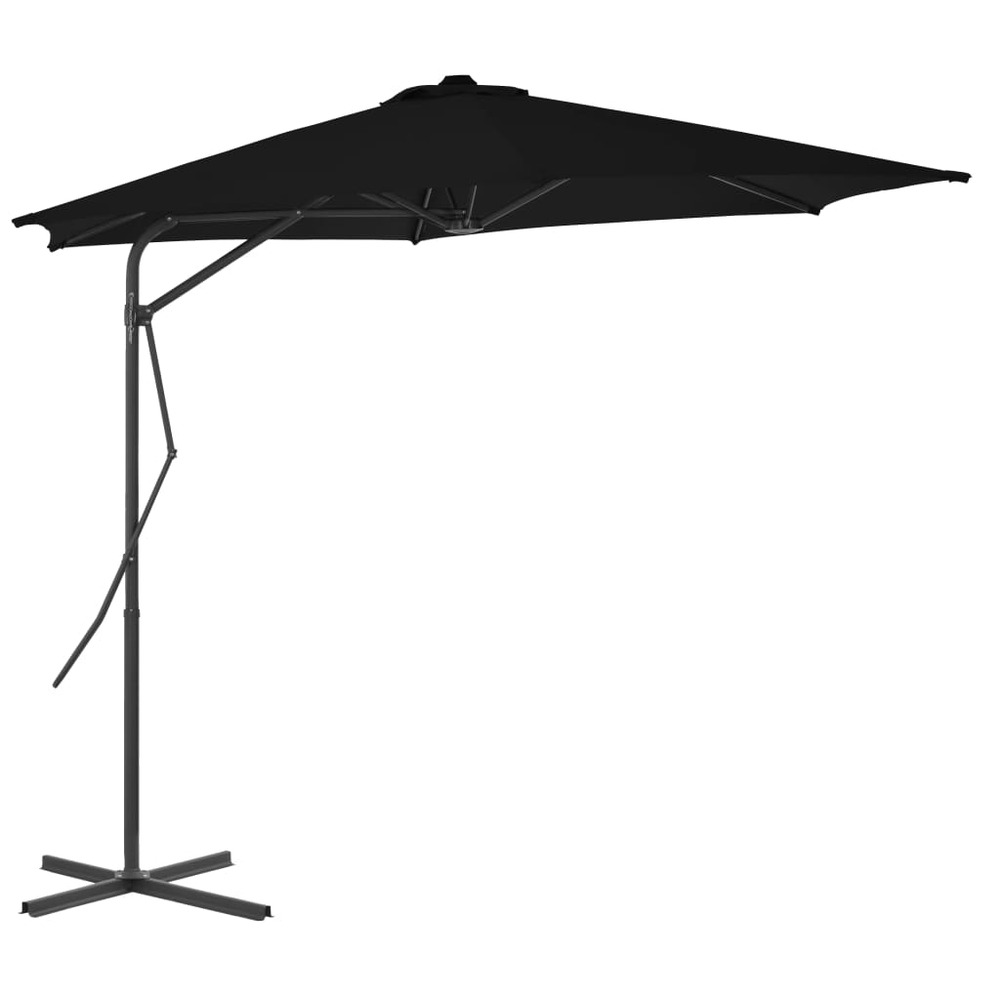 Parasol d'extérieur avec mât en acier 300 x 230 cm noir