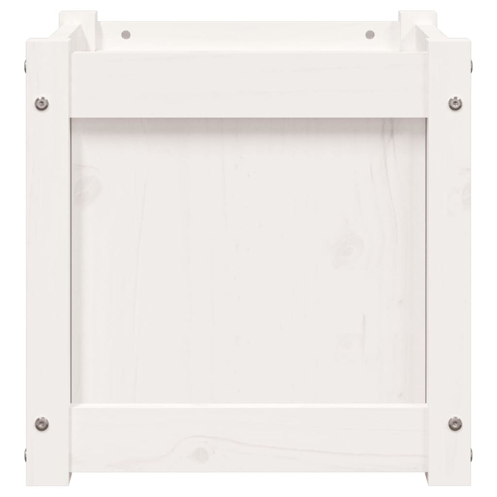 Jardinière blanc 40x40x40 cm bois de pin massif