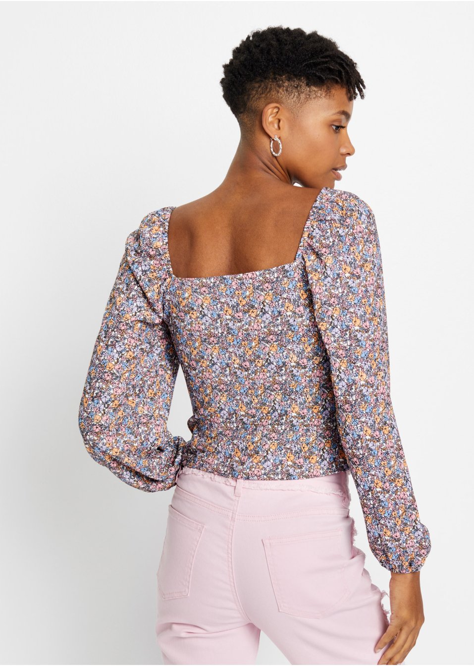 T-shirt imprimé avec fronces