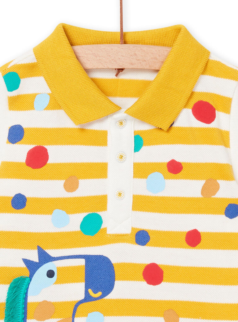 Polo écru et jaune à rayures bébé garçon