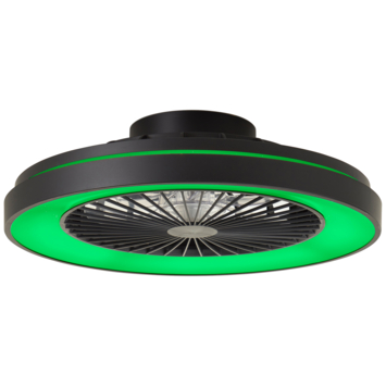 Brilliant plafondventilator Mazzaro met lamp en RGB functie 40W zwart