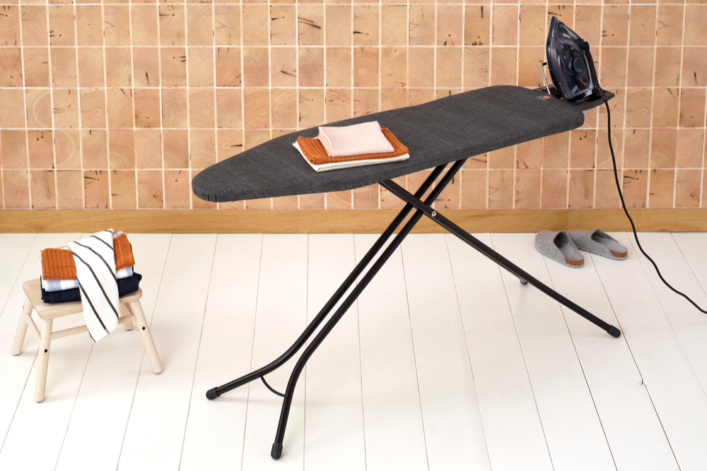 Strijkplank B, 124x38 cm, strijkerhouder - Denim Black