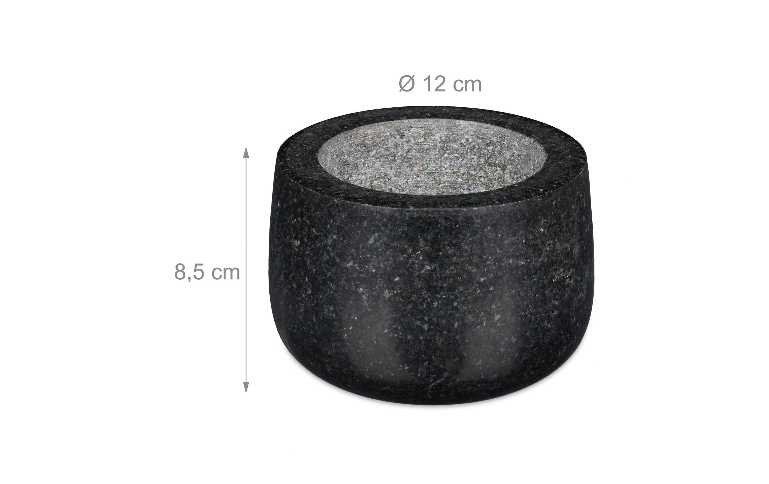 Mörser mit Stössel 12 cm, GranitPolierter Gewürzmörser und Stössel