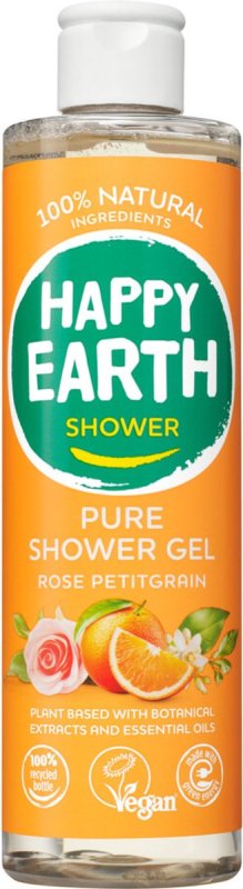Happy Earth Pure Showergel Rose Petitgrain 300 ML
